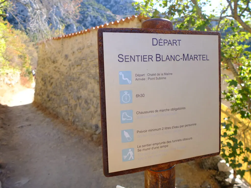 panneau sentier gorges verdon
